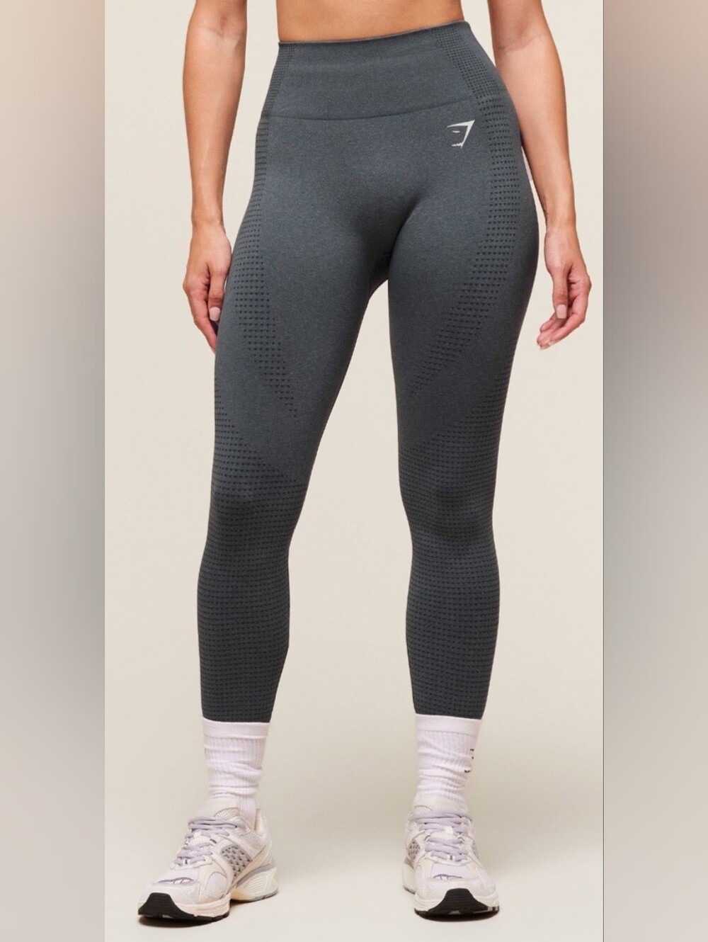 Seamless High-Waist Leggings - Charcoal Gray